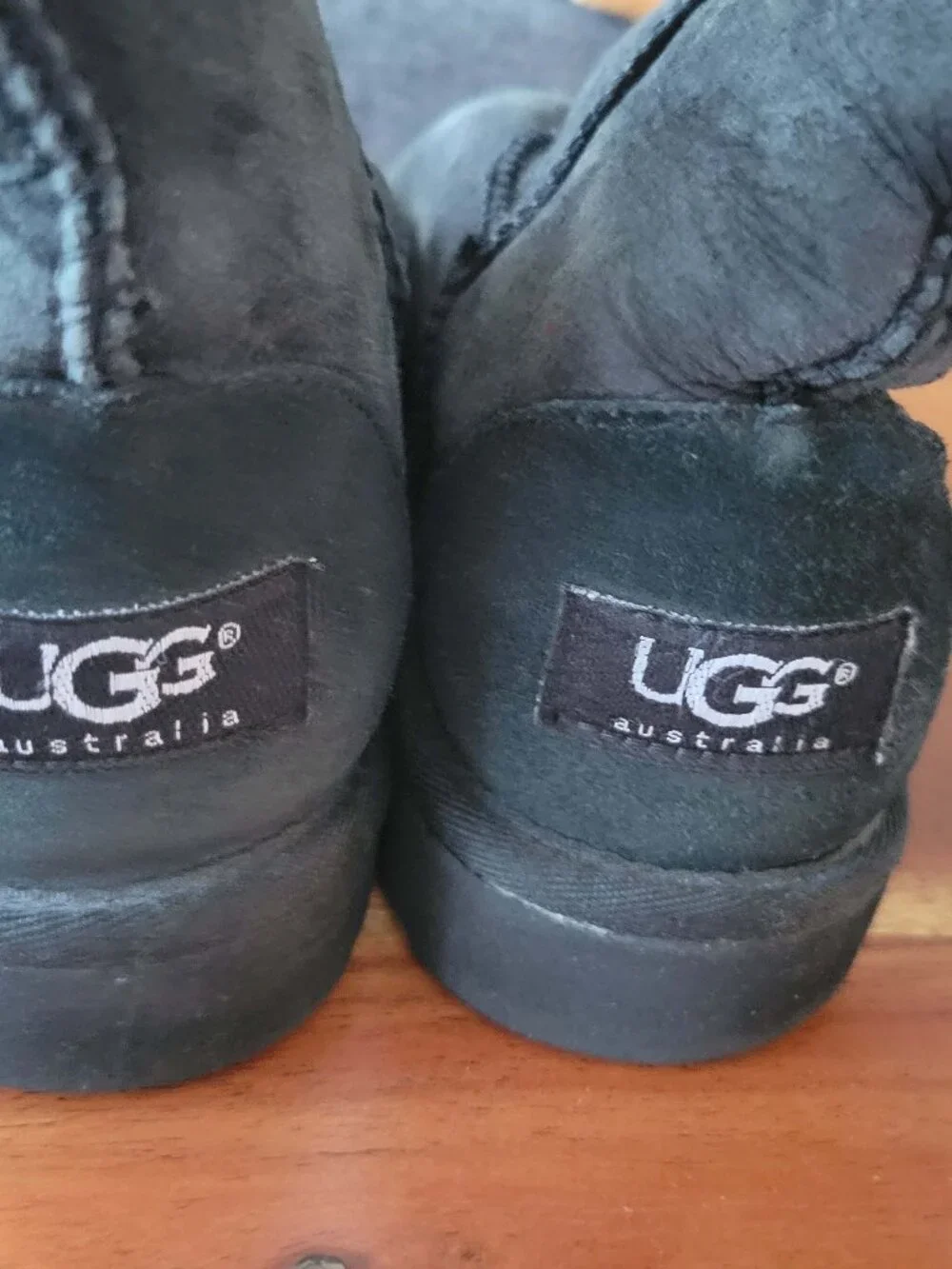 Ugg Australia Classic Black Suede Leather Sheepskin Boots US 3